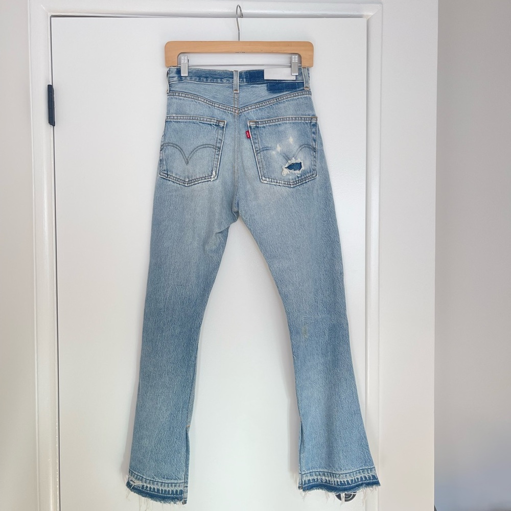 RE/DONE x Elsa Hosk Vintage Levi’s blue jeans 501s bootcut 26 high rise flair